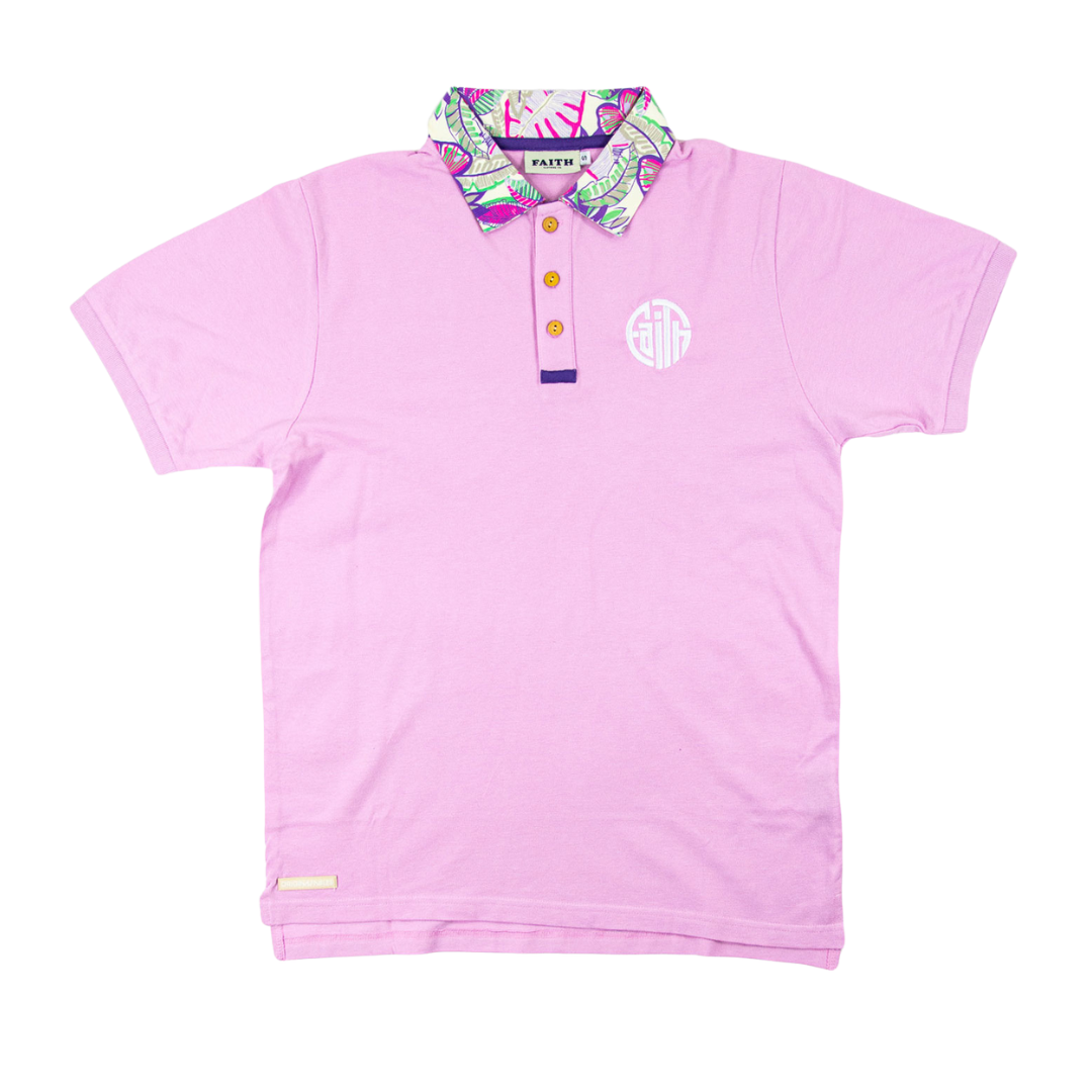 Circle Faith Short Sleeve Polos - Floral