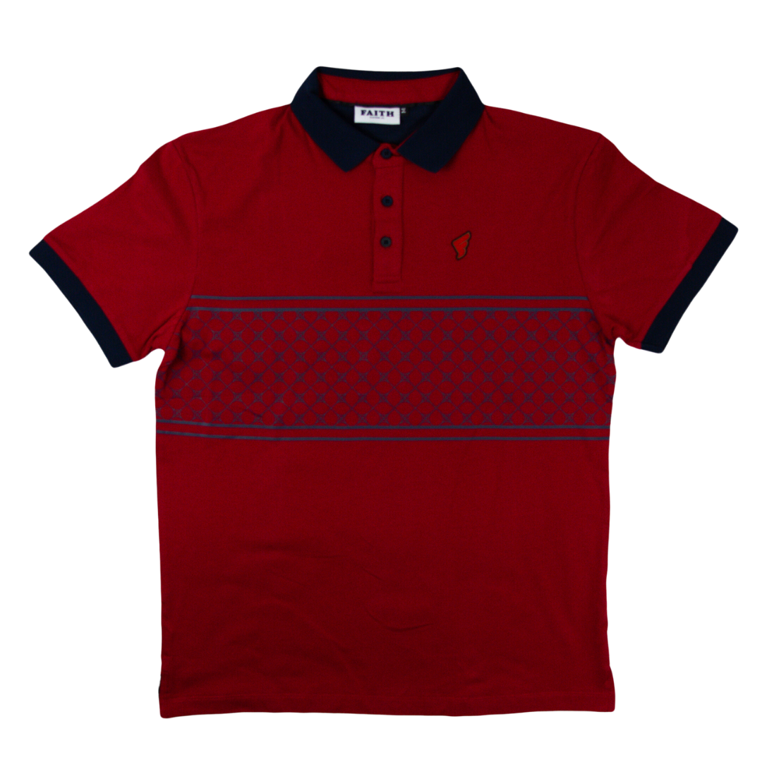 Navy Pattern Faith Golf Polo