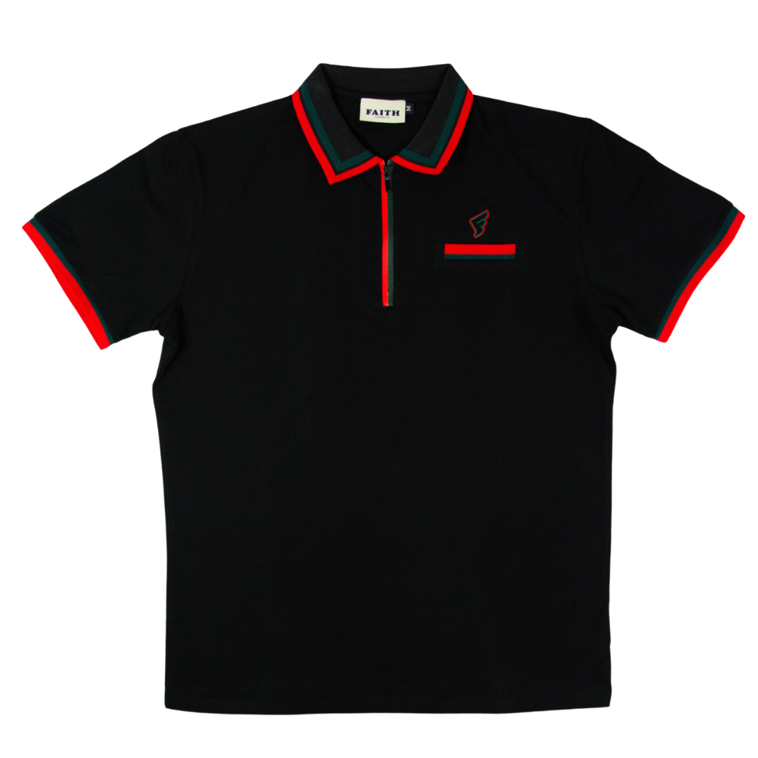 Crimson Zipper Faith Polo