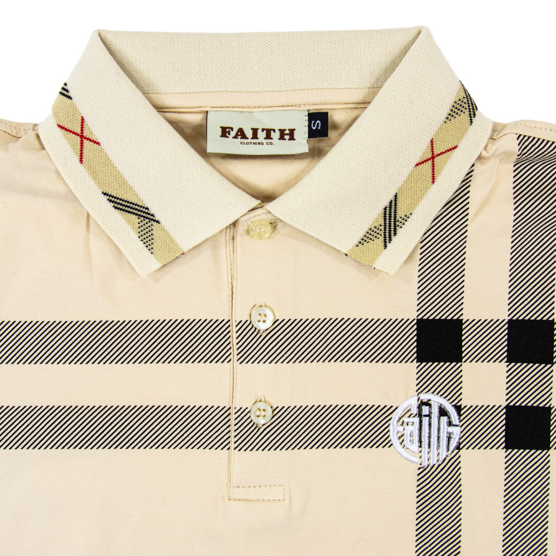 Circle Faith Striped Short Sleeve 3 Button