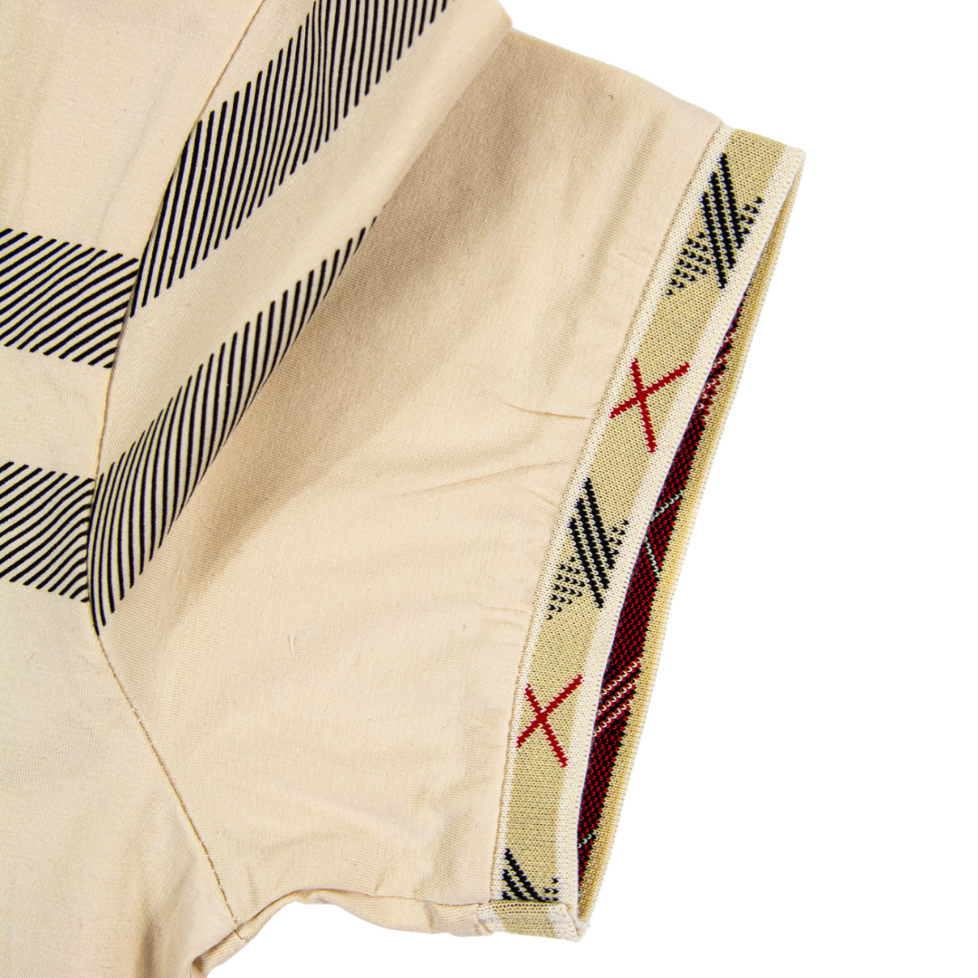 Circle Faith Striped Short Sleeve 3 Button