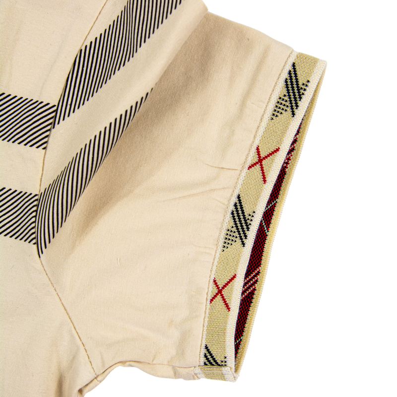 Circle Faith Striped Short Sleeve 3 Button