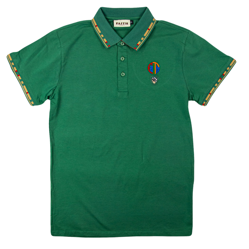 Multi Color Circle Faith Polo - Green