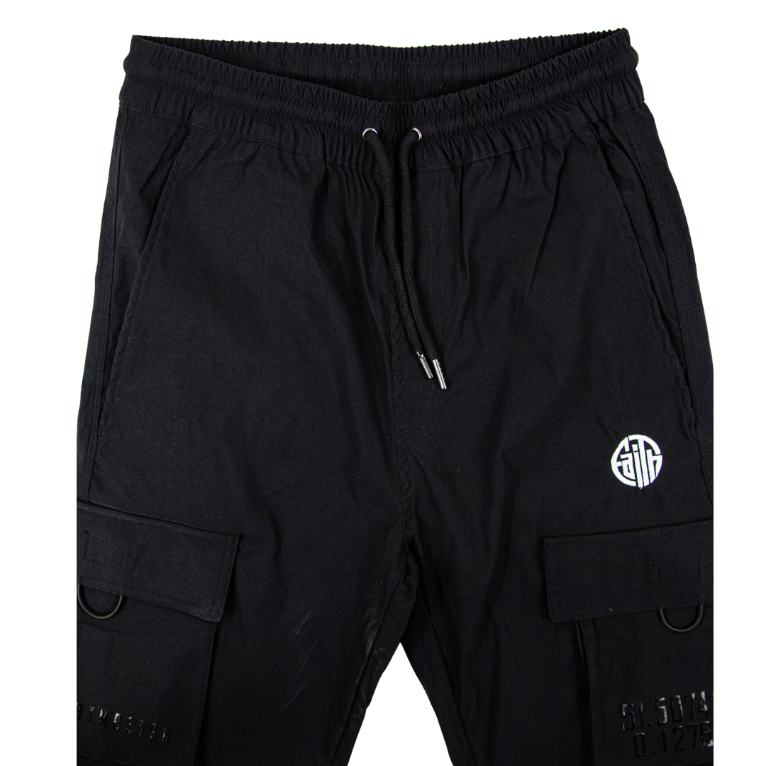 Circle Faith Cargo Joggers - Black