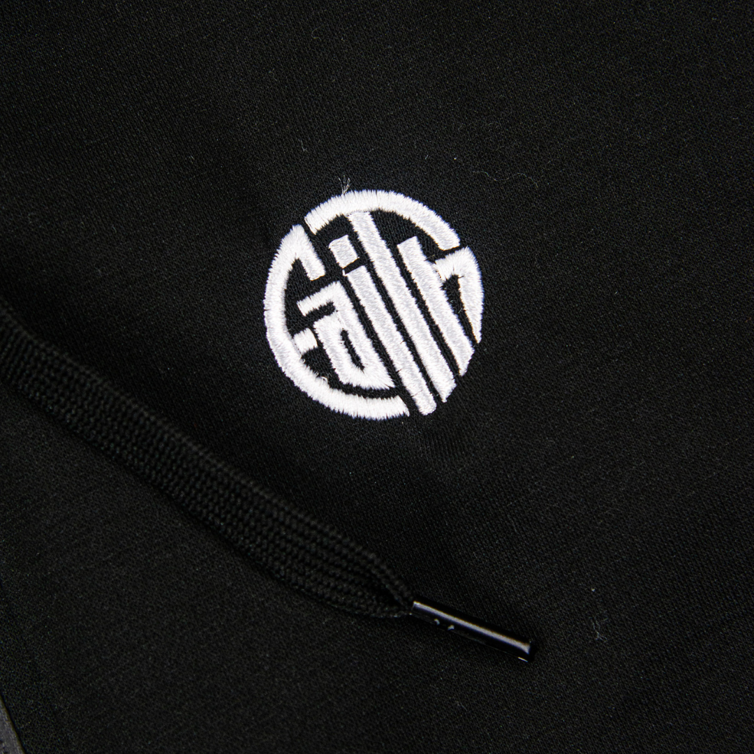 Circle Faith Zip Hoodie - Black