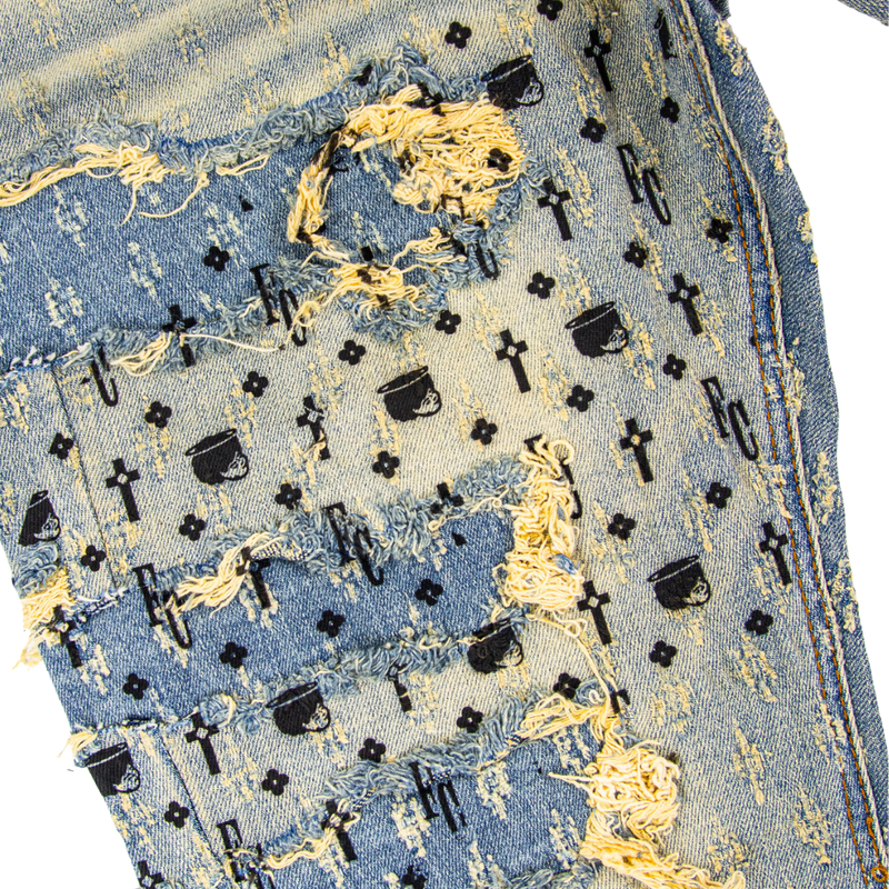 The Good Book Ripped Jeans - Med Wash