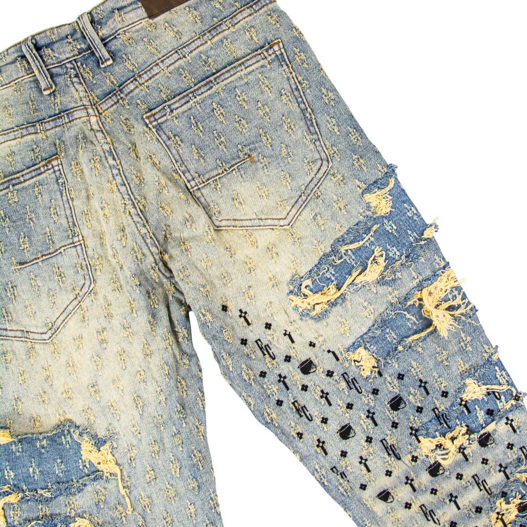 The Good Book Ripped Jeans - Med Wash