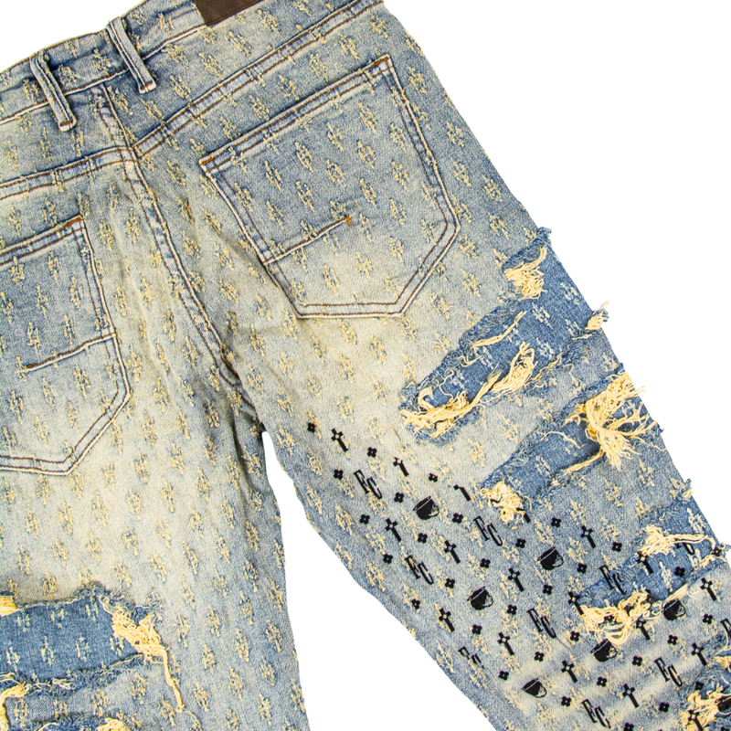 The Good Book Ripped Jeans - Med Wash