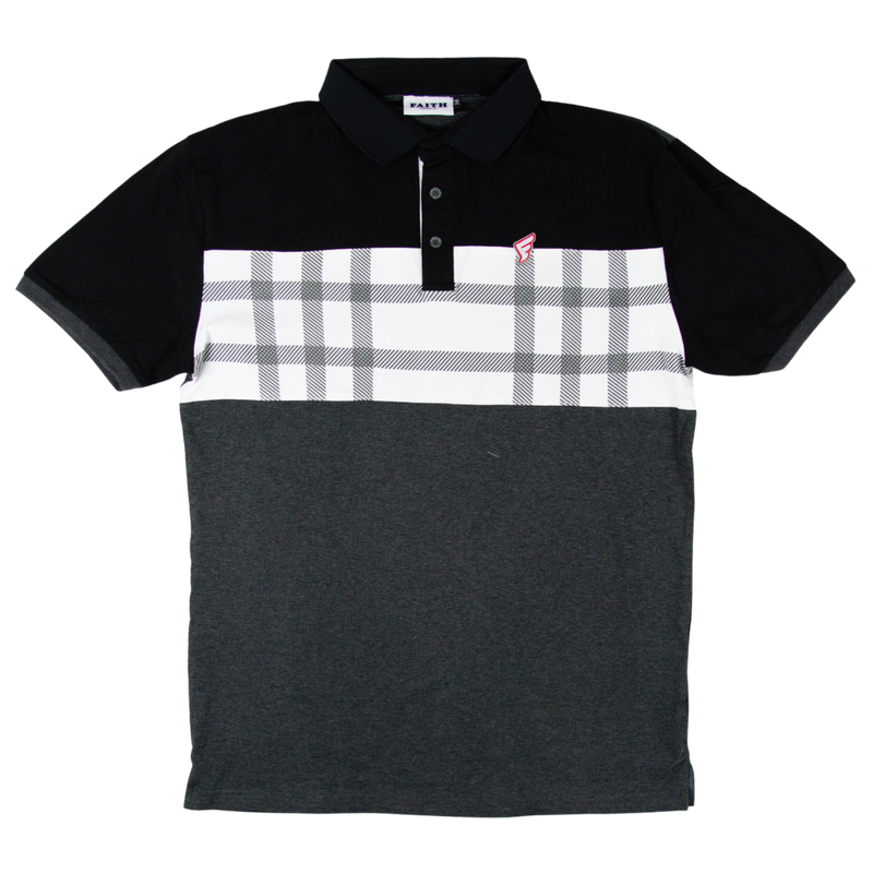 Black & White Check Faith Golf Polo