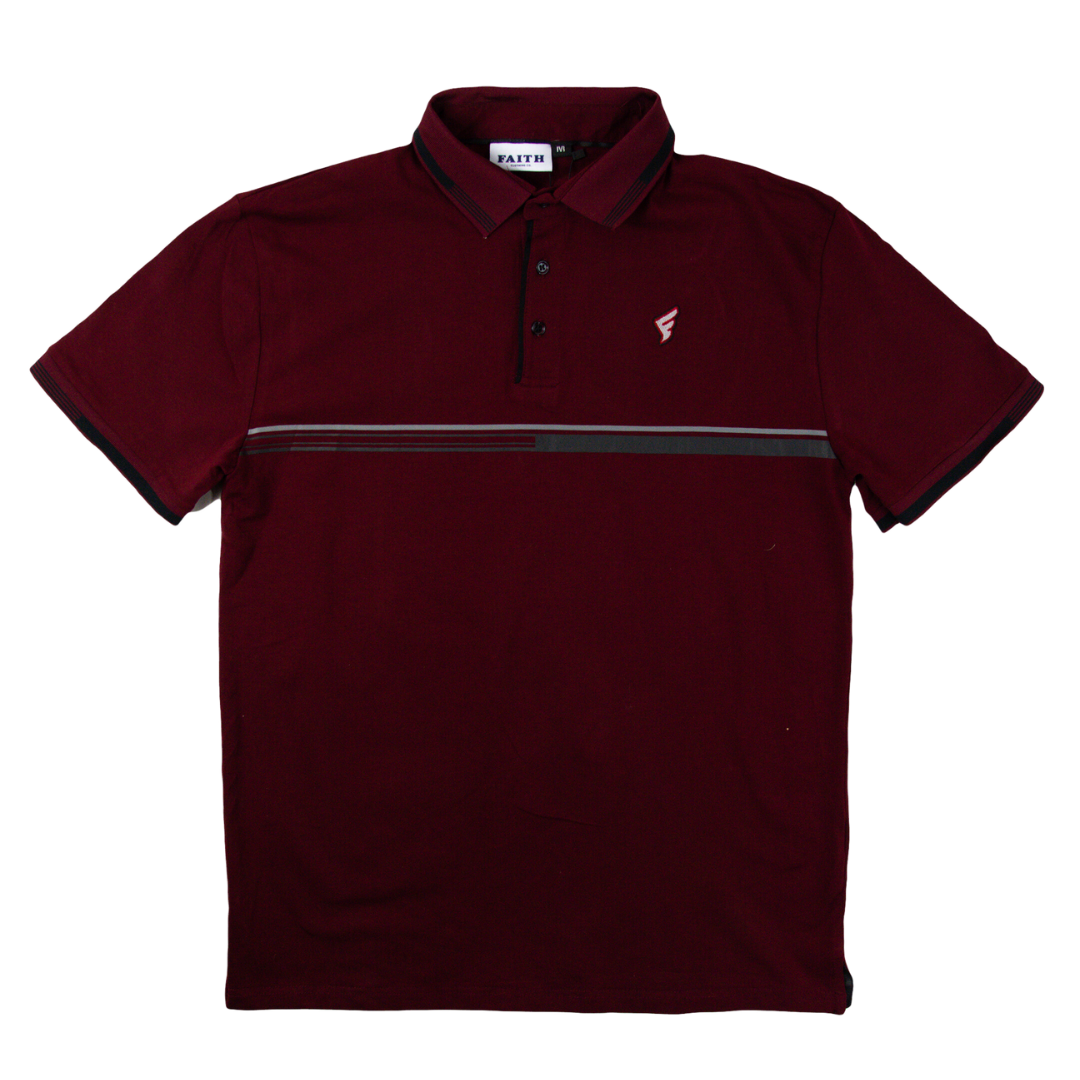 Faith Stripe Golf Polo