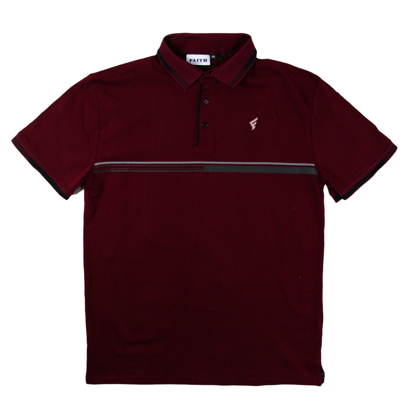 Faith Stripe Golf Polo