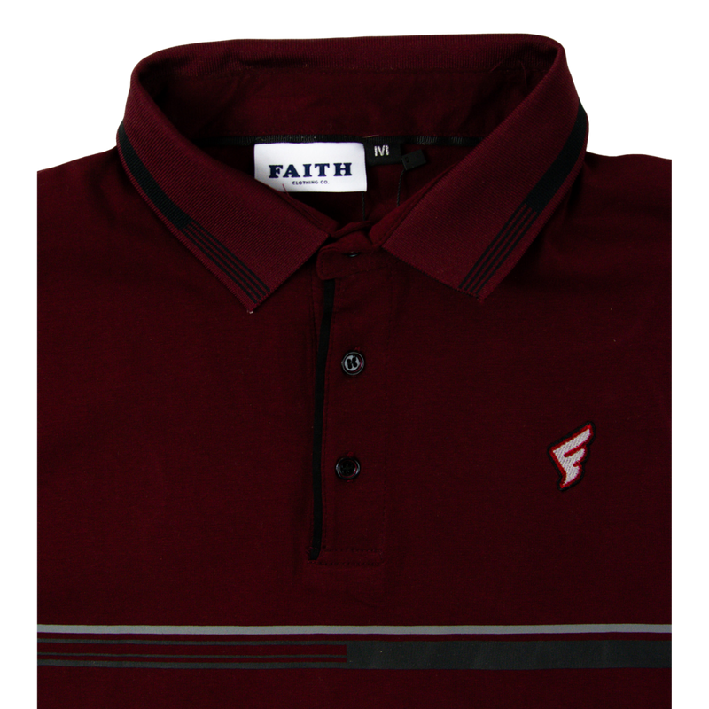 Faith Stripe Golf Polo