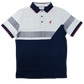 Grey & Navy Stripes Faith Golf Polo
