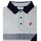 Grey & Navy Stripes Faith Golf Polo