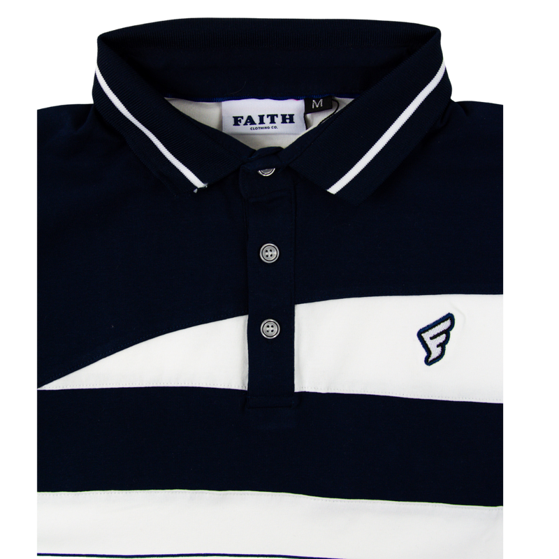 Faith Stripe Golf Polo