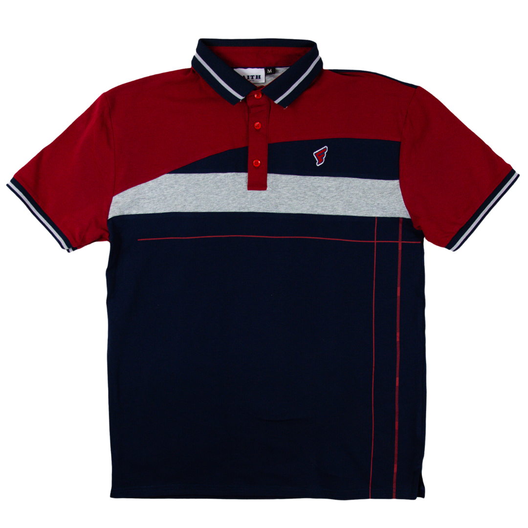 Faith Stripe Golf Polo