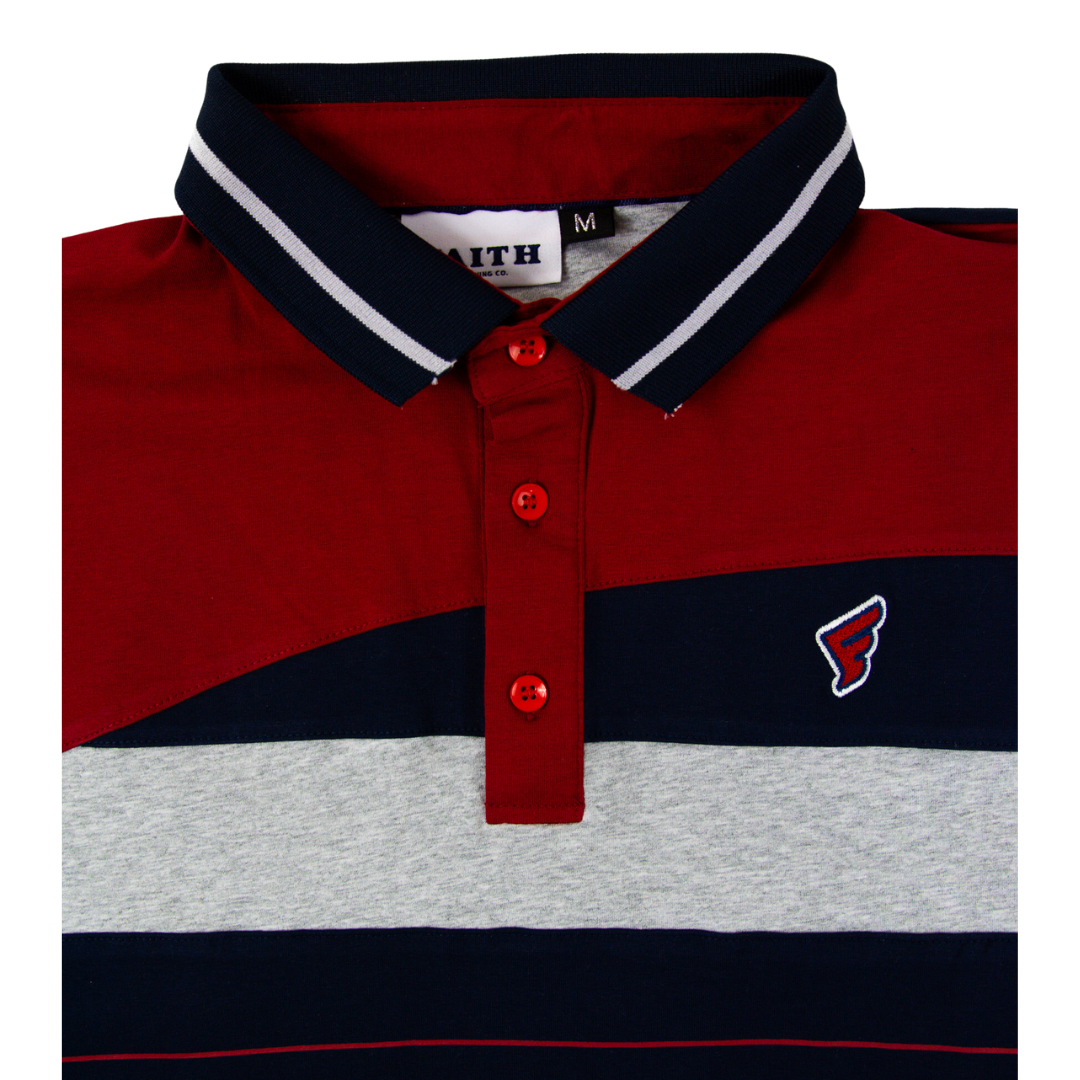 Faith Stripe Golf Polo