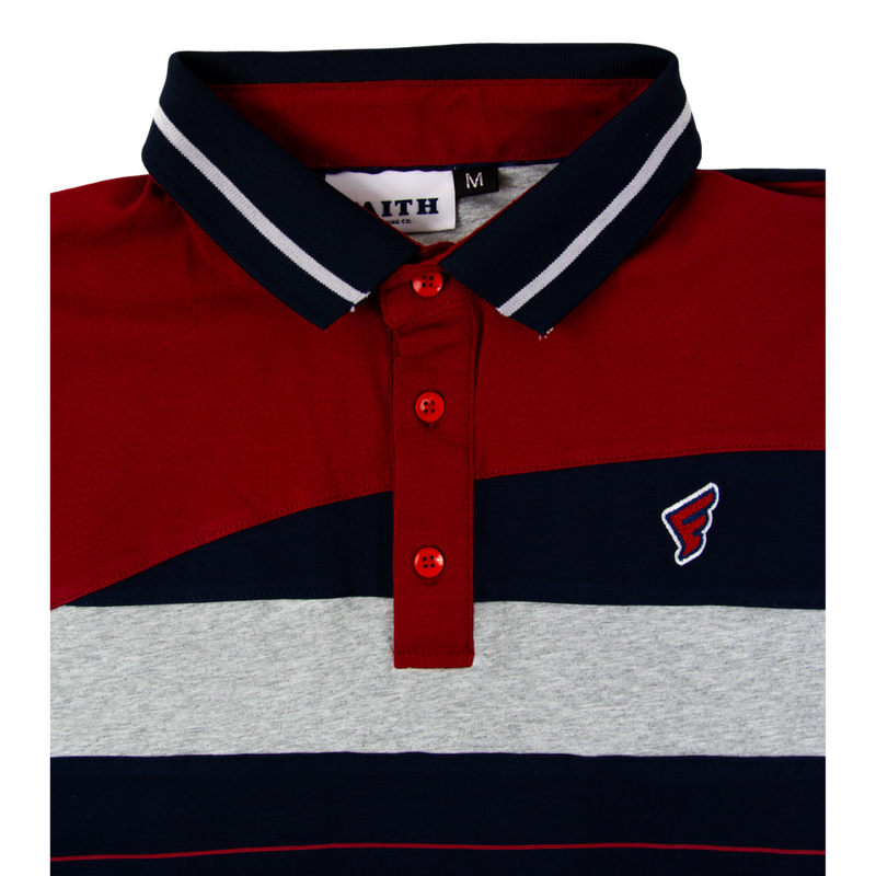 Faith Stripe Golf Polo