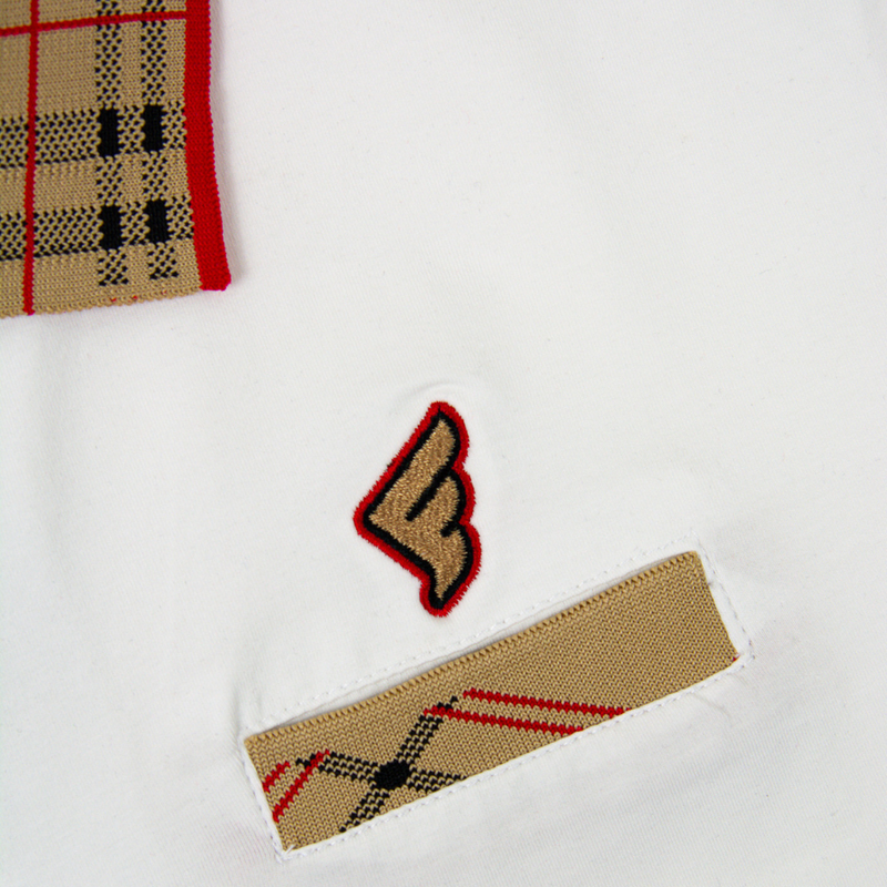 White & Tan Faith Golf Polo