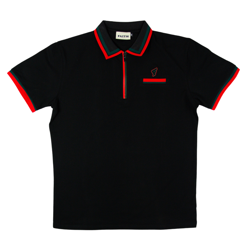Crimson Zipper Faith Polo