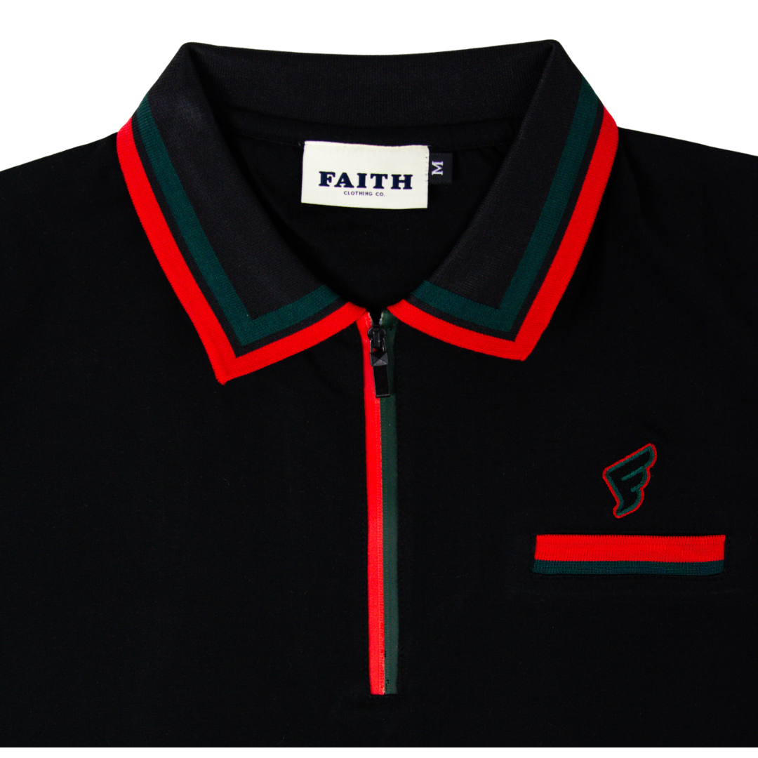 Crimson Zipper Faith Polo